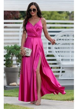 Elizabeth Marina długa satynowa sukienka amarantowa ze sklepu intimiti.pl w kategorii Sukienki - zdjęcie 187906963