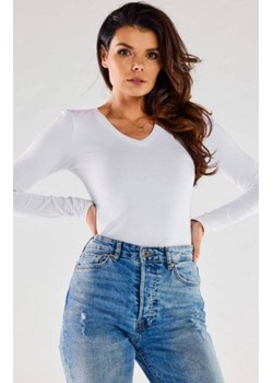 Bluzka damska z długim rękawem biała M289 ze sklepu intimiti.pl w kategorii Bluzki damskie - zdjęcie 187907004