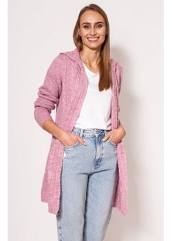 MKM PA019 kardigan z kapturem różowy ze sklepu intimiti.pl w kategorii Swetry damskie - zdjęcie 187907011