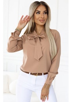 Numoco 140-27 biznesowa bluzka z długim rękawkiem i wiązaniem z przodu ze sklepu intimiti.pl w kategorii Bluzki damskie - zdjęcie 187907640