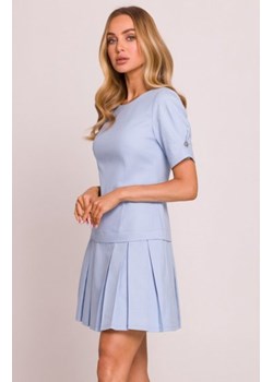 Moe sukienka z plisowanym dołem błękitna M842 ze sklepu intimiti.pl w kategorii Sukienki - zdjęcie 187907751
