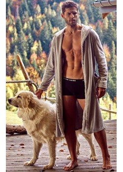 Italian Fashion Mimas szlafrok męski szary ze sklepu intimiti.pl w kategorii Szlafroki męskie - zdjęcie 187907773