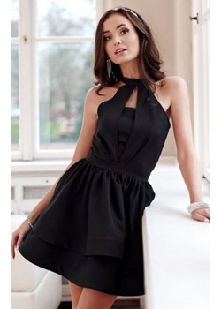 Rozkloszowana sukienka z falbanami czarna 0202 ze sklepu intimiti.pl w kategorii Sukienki - zdjęcie 187907954