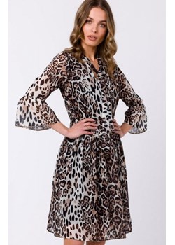 Stylove S337 szyfonowa sukienka z wiązaniem w panterkę ze sklepu intimiti.pl w kategorii Sukienki - zdjęcie 187907983