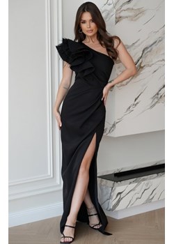 Bicotone długa sukienka czarna na jedno ramię z falbaną ze sklepu intimiti.pl w kategorii Sukienki - zdjęcie 187908180