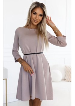 Numoco 579-1 klasyczna trapezowa sukienka z czarnym paskiem ze sklepu intimiti.pl w kategorii Sukienki - zdjęcie 187908201