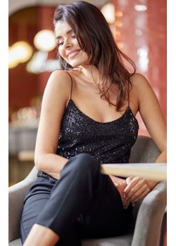 Cekinowy czarny top Awama A353 ze sklepu intimiti.pl w kategorii Bluzki damskie - zdjęcie 187908214
