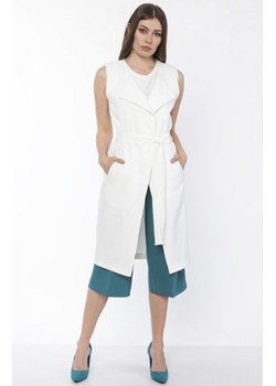 Długa kamizelka ecru KM104 ze sklepu intimiti.pl w kategorii Kamizelki damskie - zdjęcie 187908262