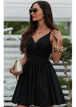 Rozkloszowana brokatowa mini sukienka Lily czarna ze sklepu intimiti.pl w kategorii Sukienki - zdjęcie 187908292