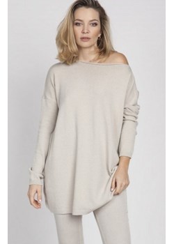 MKM SWE169 dzianinowa bluza beżowa ze sklepu intimiti.pl w kategorii Swetry damskie - zdjęcie 187908414