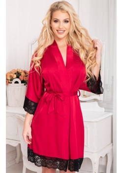 Kalimo Sumi satynowy szlafrok damski bordowy ze sklepu intimiti.pl w kategorii Szlafroki damskie - zdjęcie 187908620