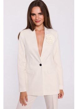Stylove S370 marynarka z kwiatkiem ecru ze sklepu intimiti.pl w kategorii Marynarki damskie - zdjęcie 187908630