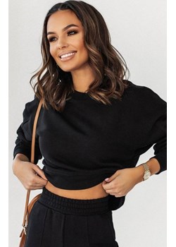Ivon Lamia krótka oversizowa bluza damska czarna ze sklepu intimiti.pl w kategorii Bluzy damskie - zdjęcie 187908930