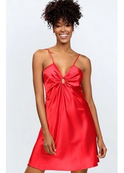Dkaren Kamaria satynowa koszulka nocna czerwona ze sklepu intimiti.pl w kategorii Koszule nocne - zdjęcie 187909034