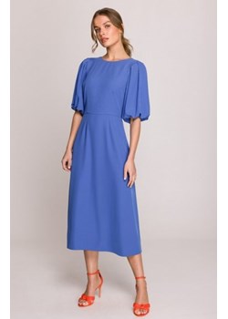 Stylove S399 sukienka z bufiastymi rękawami niebieska ze sklepu intimiti.pl w kategorii Sukienki - zdjęcie 187909191