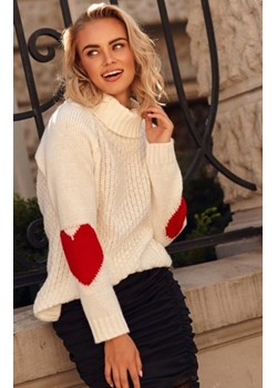 *Oversizowy sweter z golfem ecru S104 ze sklepu intimiti.pl w kategorii Swetry damskie - zdjęcie 187909291