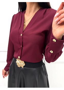 Bordowa Elegancka Koszula Damska ze sklepu ModnaKiecka.pl w kategorii Koszule damskie - zdjęcie 187910714