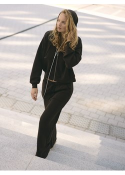 Reserved - Spodnie z szeroką nogawką - ciemnobrązowy ze sklepu Reserved w kategorii Spodnie damskie - zdjęcie 187910873