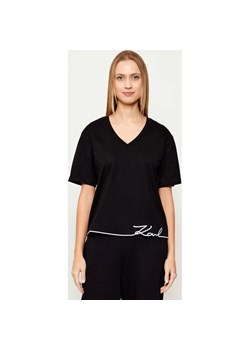 Karl Lagerfeld T-shirt signature | Oversize fit ze sklepu Gomez Fashion Store w kategorii Bluzki damskie - zdjęcie 187911243