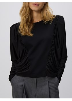 Reserved - Bluzka z poduszkami na ramionach - czarny ze sklepu Reserved w kategorii Bluzki damskie - zdjęcie 187912443