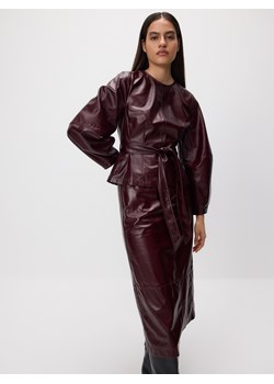 Reserved - Spódnica z imitacji skóry - bordowy ze sklepu Reserved w kategorii Spódnice - zdjęcie 187912484