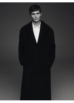 Reserved - Wełniany płaszcz - czarny ze sklepu Reserved w kategorii Płaszcze męskie - zdjęcie 187912594