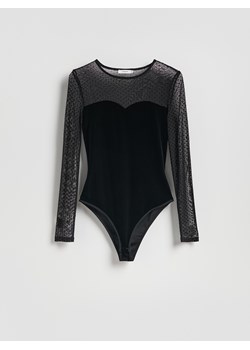Reserved - Body z siateczkowymi wstawkami - czarny ze sklepu Reserved w kategorii Body damskie - zdjęcie 187913411