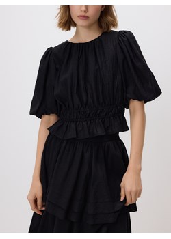 Reserved - Bluzka z bufkami - czarny ze sklepu Reserved w kategorii Bluzki damskie - zdjęcie 187913423