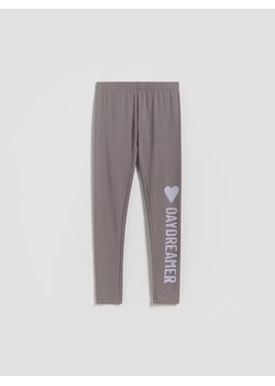 Reserved - Legginsy z napisem - ciemnoszary ze sklepu Reserved w kategorii Spodnie dziewczęce - zdjęcie 187913780