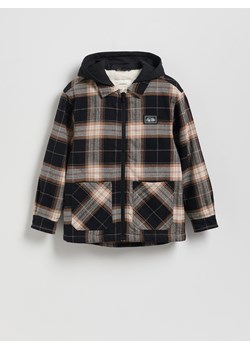 Reserved - Bawełniana kurtka z kapturem - ciemnobrązowy ze sklepu Reserved w kategorii Kurtki chłopięce - zdjęcie 187913784