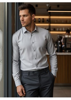 Koszula męska elegancka jasnoszara Dstreet DX2434 ze sklepu DSTREET.PL w kategorii Koszule męskie - zdjęcie 187913821