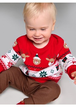 Sinsay - Świąteczny sweter z reniferami i prezentami - czerwony ze sklepu Sinsay w kategorii Bluzy i swetry - zdjęcie 187914032