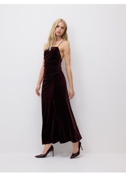 Reserved - Sukienka maxi z drapowaniem - brązowy ze sklepu Reserved w kategorii Sukienki - zdjęcie 187914962