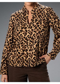 Sinsay - Wiskozowa koszula regular fit w panterkę - beżowy ze sklepu Sinsay w kategorii Koszule damskie - zdjęcie 187915751