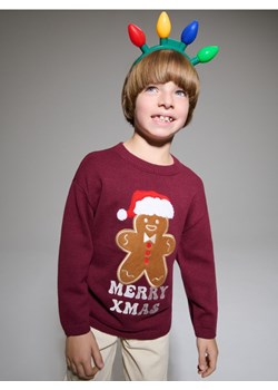 Sinsay - Świąteczny sweter z pierniczkiem - bordowy ze sklepu Sinsay w kategorii Swetry chłopięce - zdjęcie 187915781