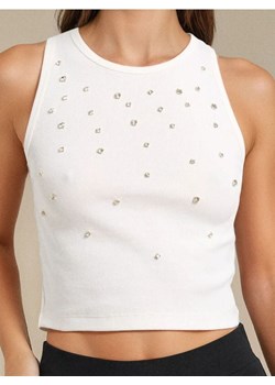 Sinsay - Top z cekinami - kremowy ze sklepu Sinsay w kategorii Bluzki damskie - zdjęcie 187915793