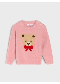 Sinsay - Świąteczny sweter z misiem i kokardą - różowy ze sklepu Sinsay w kategorii Bluzy i swetry - zdjęcie 187915804