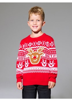 Sinsay - Świąteczny sweter z reniferem - czerwony ze sklepu Sinsay w kategorii Swetry chłopięce - zdjęcie 187915820