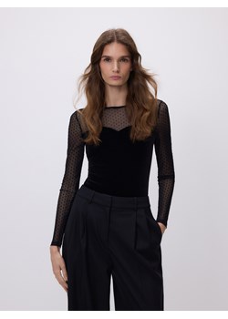 Reserved - Body z siateczkowymi wstawkami - czarny ze sklepu Reserved w kategorii Body damskie - zdjęcie 187916340