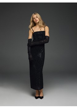 Reserved - Sukienka tuba z rękawiczkami - czarny ze sklepu Reserved w kategorii Sukienki - zdjęcie 187917212