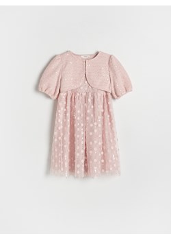 Reserved - Wzorzysta sukienka z bolerkiem - różowy ze sklepu Reserved w kategorii Sukienki dziewczęce - zdjęcie 187917224