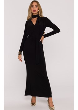 Sukienka damska maxi z szarfą czarna M891, Kolor czarny, Rozmiar L, MOE ze sklepu Primodo w kategorii Sukienki - zdjęcie 187917870