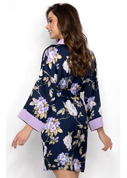 Satynowy peniuar damski Always Win, Kolor granatowy, Rozmiar S/M, Momenti per me ze sklepu Primodo w kategorii Szlafroki damskie - zdjęcie 187917901
