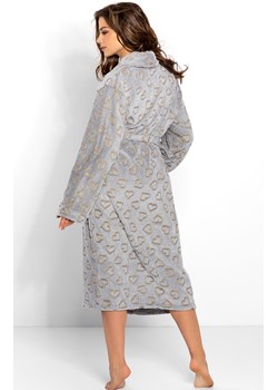 Długi szlafrok damski Zoe, Kolor szary-wzór, Rozmiar S, Momenti per me ze sklepu Primodo w kategorii Szlafroki damskie - zdjęcie 187917973
