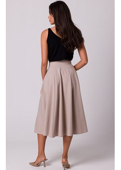 Spódnica z wysokim stanem w kolorze beżowym B265, Kolor beżowy, Rozmiar S, BE ze sklepu Intymna w kategorii Spódnice - zdjęcie 187918042