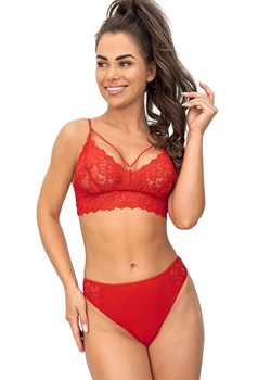 Donna biustonosz koronkowy miękki soft czerwony 245, Kolor czerwony, Rozmiar S, Donna ze sklepu Intymna w kategorii Biustonosze - zdjęcie 187918073