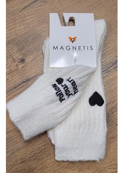 Skarpety damskie z aplikacją ecru CO-5057, Kolor ecru, Rozmiar uniwersalny, Magnetis ze sklepu Intymna w kategorii Skarpetki damskie - zdjęcie 187918251