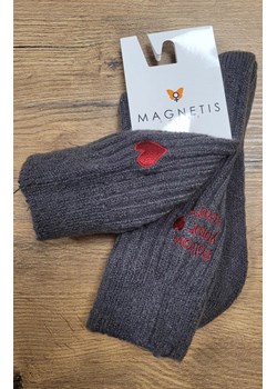 Skarpety damskie z aplikacją grfaitowe CO-5057, Kolor grafitowy, Rozmiar uniwersalny, Magnetis ze sklepu Intymna w kategorii Skarpetki damskie - zdjęcie 187918252