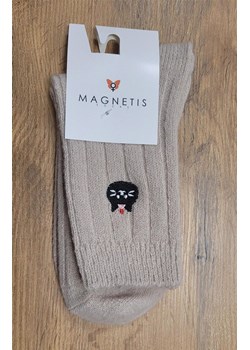 Ciepłe skarpetki damskie z aplikacją jasnobeżowe YN5065, Kolor jasnobeżowy, Rozmiar uniwersalny, Magnetis ze sklepu Intymna w kategorii Skarpetki damskie - zdjęcie 187918263