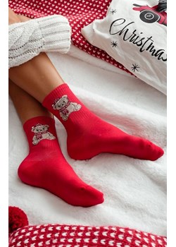 Skarpetki damskie świąteczne czerwone Miś 1283.031, Kolor czerwony, Rozmiar 37-41, Milena ze sklepu Intymna w kategorii Skarpetki damskie - zdjęcie 187918303